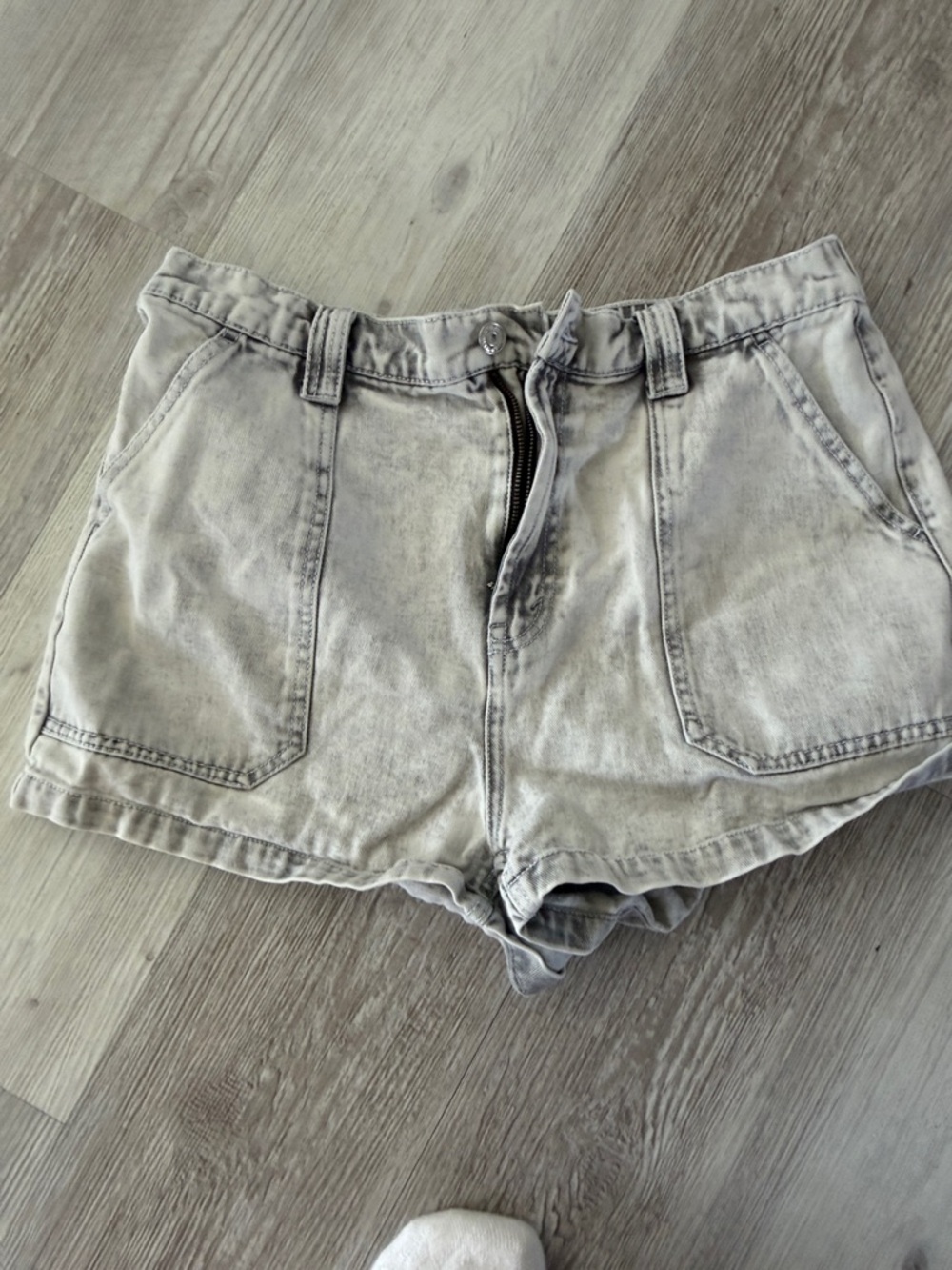 wild fable Washed Gray High-Rise Denim Shorts
